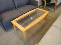 Boat-Shaped Glass Inlay Coffee Table